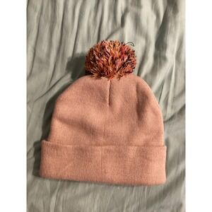 Gertex Peach Pink Knit Beanie Multi Color Pom Pom Winter Hat One Size